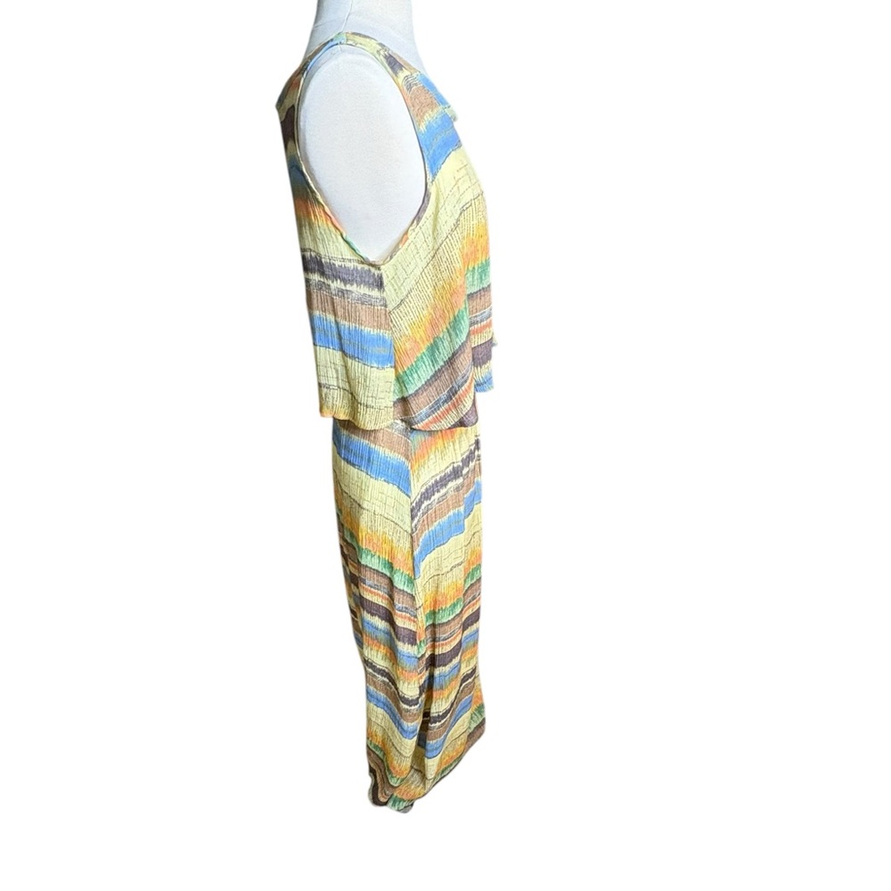 🔴 5 for $40 SALE ! Robert Louis MultiColor Striped Scoop Neck Dress Sz M - Picture 3 of 7